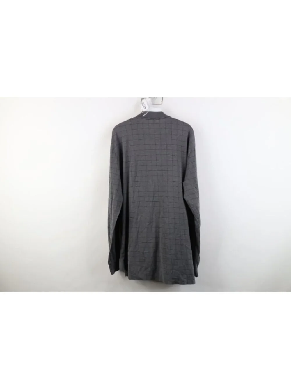 Vintage 90s Ralph Lauren Mens Large Faded Knit Collared Long Sleeve Polo Plaid